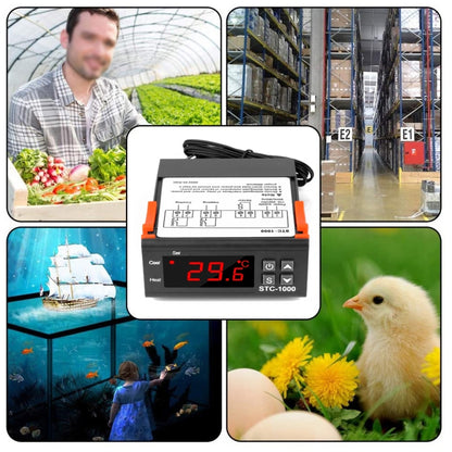 STC-1000 การบ่มเพาะในตู้ปลา เครื่องจักรอาหารทะเล หมายเลขอิเล็กทรอนิกส์ สวิตช์ควบคุมอุณหภูมิไมโครคอมพิวเตอร์, 12V