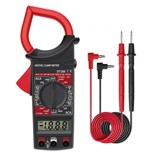ANENG DT266 มัลติมิเตอร์แบบหนีบอัตโนมัติความแม่นยำสูงพร้อมเสียงกริ่ง, DT266 Red