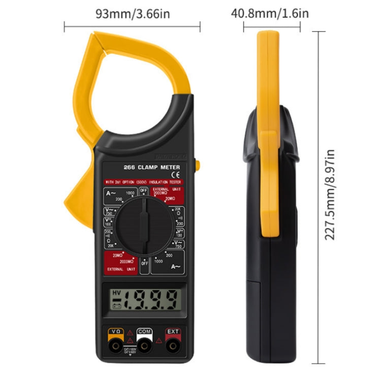 ANENG DT266 มัลติมิเตอร์แบบหนีบอัตโนมัติความแม่นยำสูงพร้อมเสียงกริ่ง, DT266 Red