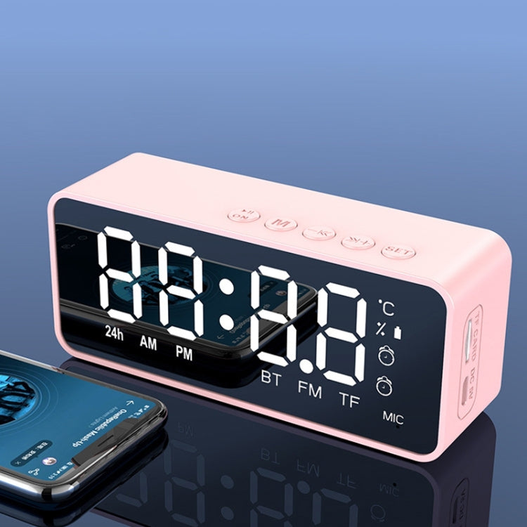 ZXL-G50 Mini Mirror Alarm ลำโพง Bluetooth รองรับ TF Card, ZXL-G50 Black, ZXL-G50 White, ZXL-G50 Pink
