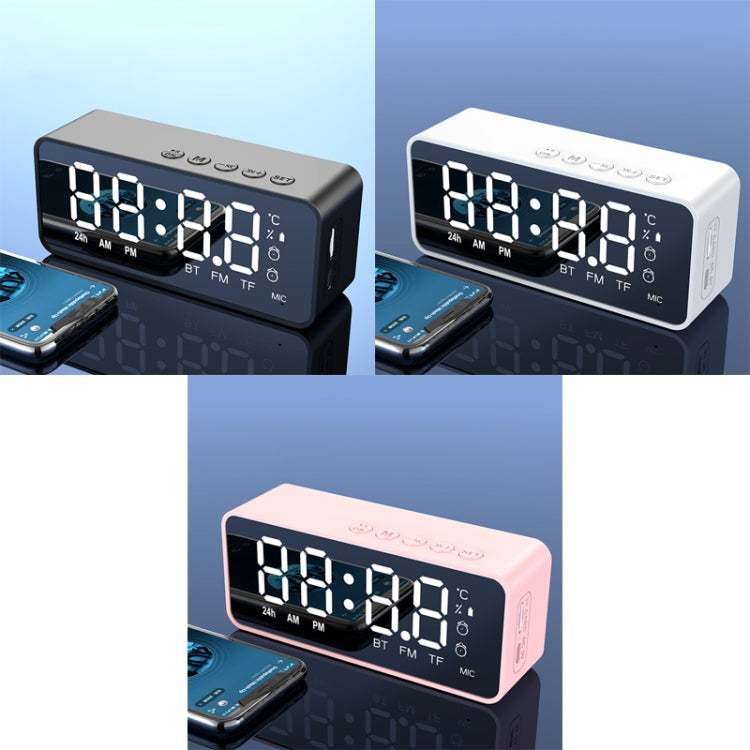 ZXL-G50 Mini Mirror Alarm ลำโพง Bluetooth รองรับ TF Card, ZXL-G50 Black, ZXL-G50 White, ZXL-G50 Pink