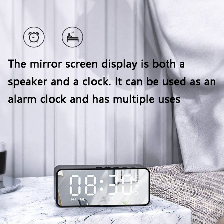 ZXL-G50 Mini Mirror Alarm ลำโพง Bluetooth รองรับ TF Card, ZXL-G50 Black, ZXL-G50 White, ZXL-G50 Pink