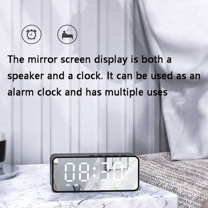 ZXL-G50 Mini Mirror Alarm ลำโพง Bluetooth รองรับ TF Card, ZXL-G50 Black, ZXL-G50 White, ZXL-G50 Pink