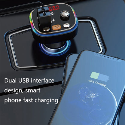 เครื่องเล่นเพลง MP3 Bluetooth ในรถยนต์ USB พร้อมไฟหลากสีสัน, C20