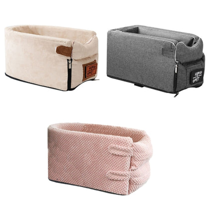 รถเบาะนั่งควบคุมกลางสำหรับสัตว์เลี้ยงแบบพกพาเบาะรองนั่ง, Square + Gray, Square Gray+Summer Mat