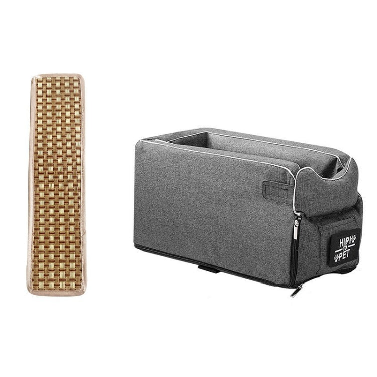 รถเบาะนั่งควบคุมกลางสำหรับสัตว์เลี้ยงแบบพกพาเบาะรองนั่ง, Square + Gray, Square Gray+Summer Mat
