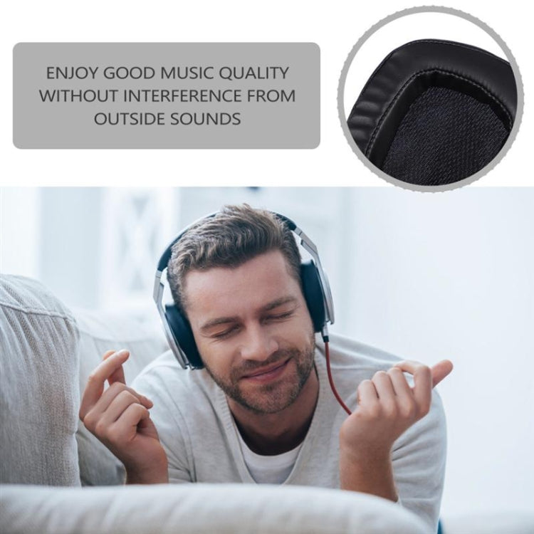 แผ่นรองหูฟังฟองน้ำหูฟัง 2 ชิ้นสำหรับ Logitech G633 / G933, Black Gel