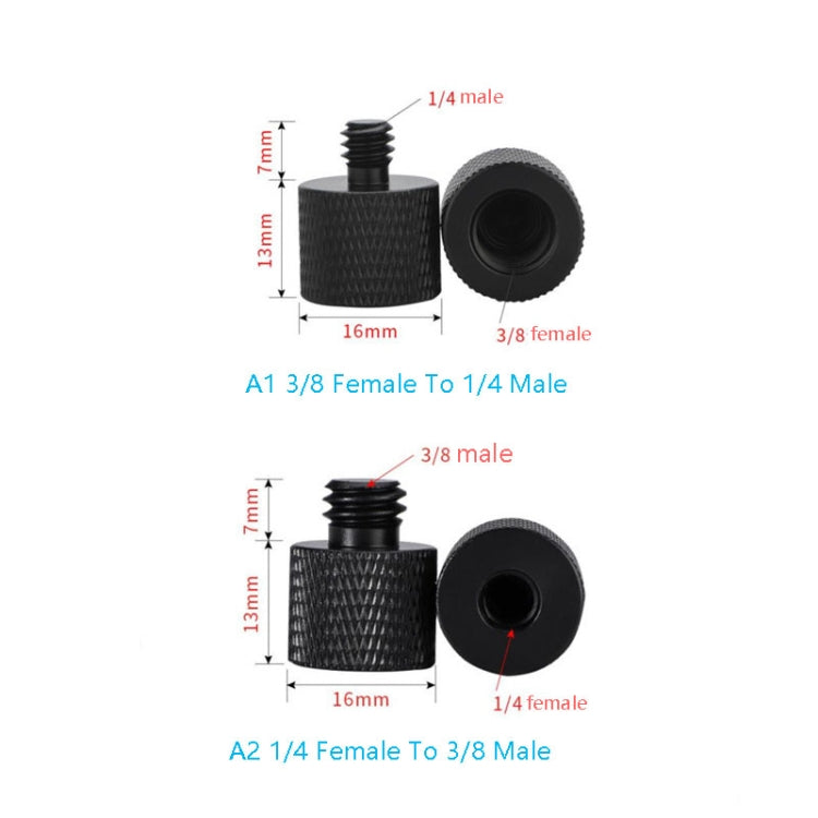 อะแดปเตอร์สกรู 10 ชิ้น, 3/8 Female to 1/4 Male  Screw(Black), 3/8 Female to 1/4 Male  Screw(Blue), 3/8 Female to 1/4 Male  Screw(Red), 1/4 Female to 3/8 Male Screw (Black), 1/4 Female to 3/8 Male Screw (Blue), 1/4 Female to 3/8 Male Screw (Red)