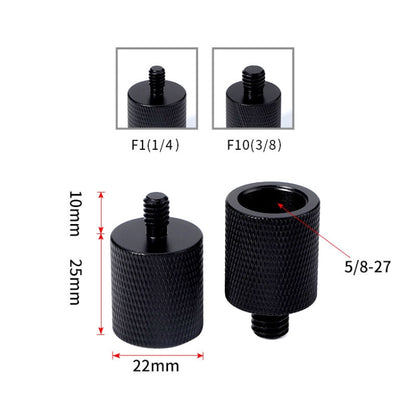 สกรูอะแดปเตอร์ไมโครโฟน 2 ชิ้น, F1 5/8-27 Female to 1/4 Male Screw, F10 5/8-27  Female to 3/8 Male Screw