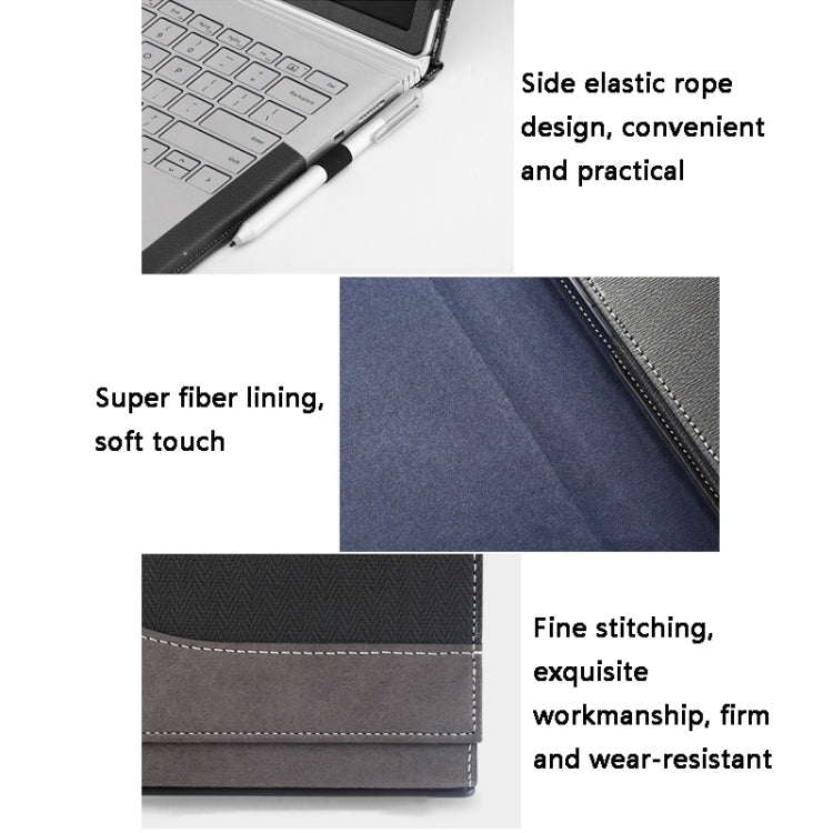 แขนป้องกันแล็ปท็อปหนัง PU, For Microsoft Surface Book 1 13.5 inches, For Microsoft Surface Book 2 13.5 inches, For Microsoft Surface Book 2 15 inches, For Microsoft Surface Book 3 13.5 inches, For Microsoft Surface Book 3 15 inches