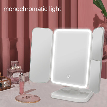 430 โคมไฟตั้งโต๊ะกระจกแต่งหน้า LED พับสามด้าน, Plug-in Style, Charging Style, Three-color Light Charging Style