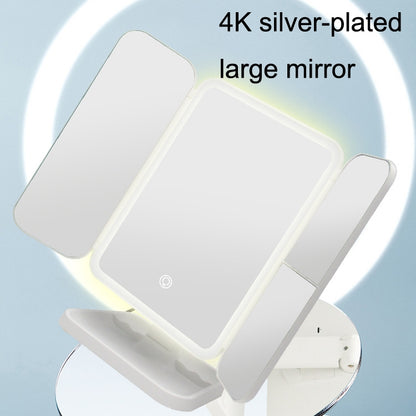 430 โคมไฟตั้งโต๊ะกระจกแต่งหน้า LED พับสามด้าน, Plug-in Style, Charging Style, Three-color Light Charging Style