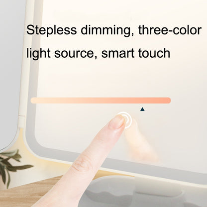 430 โคมไฟตั้งโต๊ะกระจกแต่งหน้า LED พับสามด้าน, Plug-in Style, Charging Style, Three-color Light Charging Style