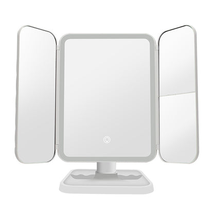 430 โคมไฟตั้งโต๊ะกระจกแต่งหน้า LED พับสามด้าน, Plug-in Style, Charging Style, Three-color Light Charging Style