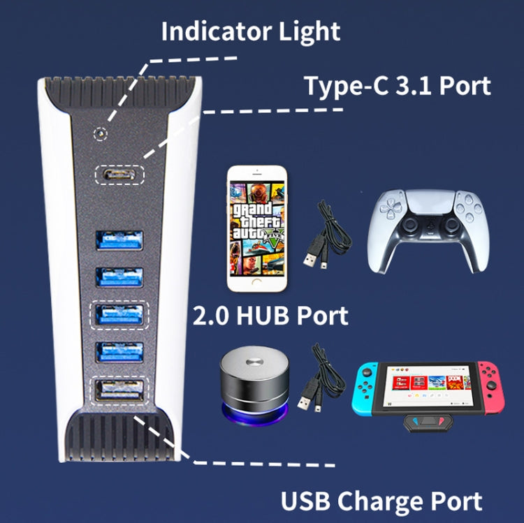 ฮับ USB 5 ใน 1 สำหรับคอนโซล PS5, For PS5   5 in 1