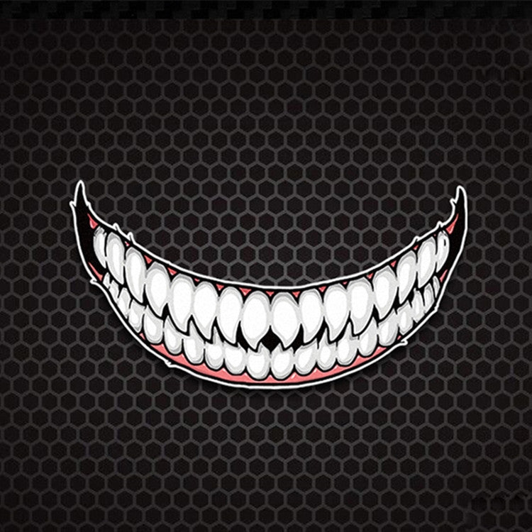 5 PCS J06 สติ๊กเกอร์ติดหมวกกันน็อค, Small Teeth