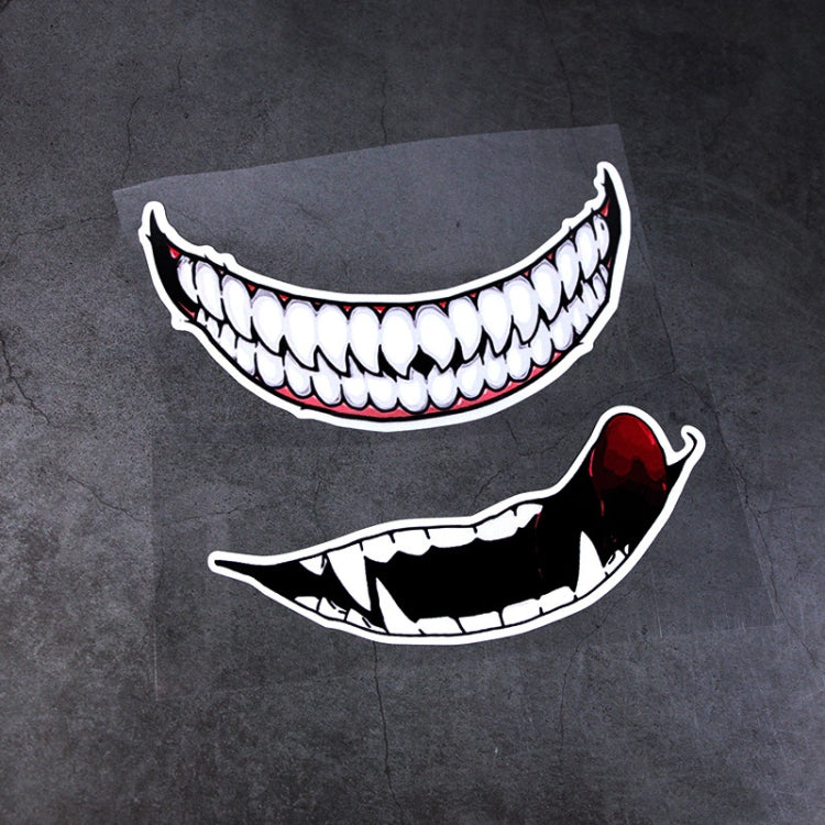 5 PCS J06 สติ๊กเกอร์ติดหมวกกันน็อค, Small Teeth