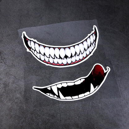 5 PCS J06 สติ๊กเกอร์ติดหมวกกันน็อค, Small Teeth