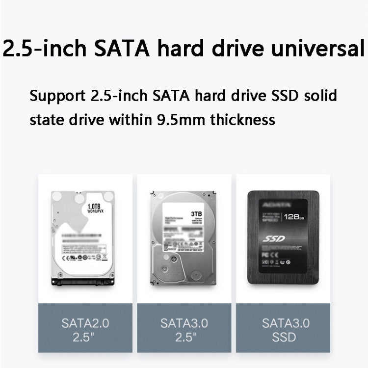 TU31 2.5 นิ้ว USB3.1 อินเทอร์เฟซ TYPE-C ฮาร์ดดิสก์เปลือกป้องกันโปร่งใส