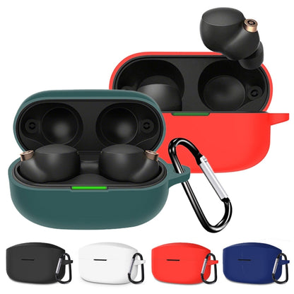 2 PCS ซิลิโคนหูฟังเคสสำหรับ Sony WF-1000XM4, สีดำ, Deep Blue, สีแดง, สีขาว