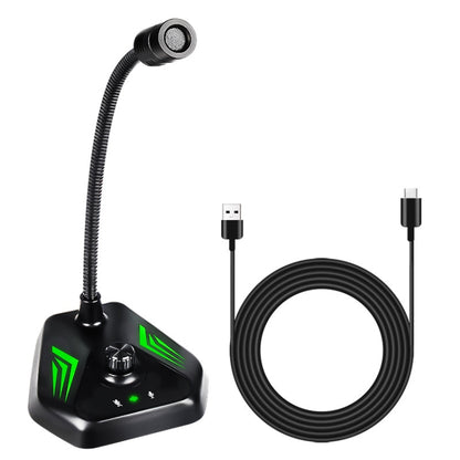MI520 ไมโครโฟนคอนเดนเซอร์คอห่านคอมพิวเตอร์ตั้งโต๊ะ, USB Version with RGB Breathing Lamp