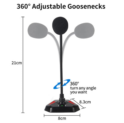 MI520 ไมโครโฟนคอนเดนเซอร์คอห่านคอมพิวเตอร์ตั้งโต๊ะ, USB Version with RGB Breathing Lamp