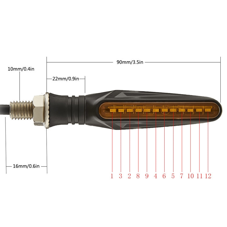 1 คู่ MK-109 รถจักรยานยนต์พวงมาลัยไฟ LED ไฟสัญญาณ, MK-109(Black )