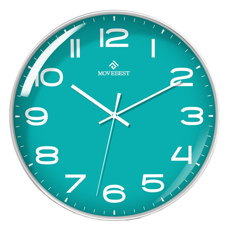 MOVEBEST 12 Inch Living Room Wall Clock Simple Home Plastic Watch, Style:, G2001 Green Surface White Frame, G2001 Black Surface Black Frame, G2001 White Surface White Frame, G2001 White Surface Black Frame