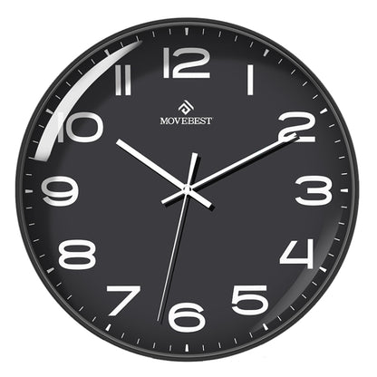 MOVEBEST 12 Inch Living Room Wall Clock Simple Home Plastic Watch, Style:, G2001 Green Surface White Frame, G2001 Black Surface Black Frame, G2001 White Surface White Frame, G2001 White Surface Black Frame