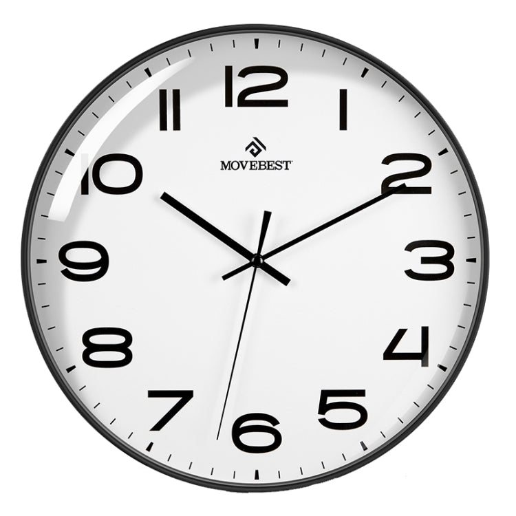 MOVEBEST 12 Inch Living Room Wall Clock Simple Home Plastic Watch, Style:, G2001 Green Surface White Frame, G2001 Black Surface Black Frame, G2001 White Surface White Frame, G2001 White Surface Black Frame