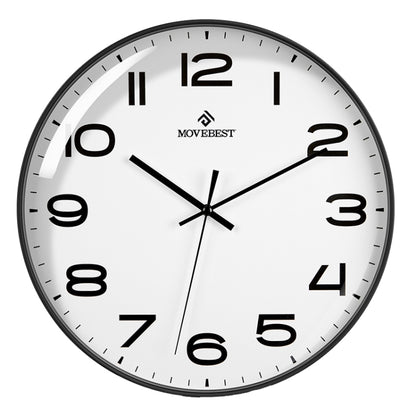 MOVEBEST 12 Inch Living Room Wall Clock Simple Home Plastic Watch, Style:, G2001 Green Surface White Frame, G2001 Black Surface Black Frame, G2001 White Surface White Frame, G2001 White Surface Black Frame