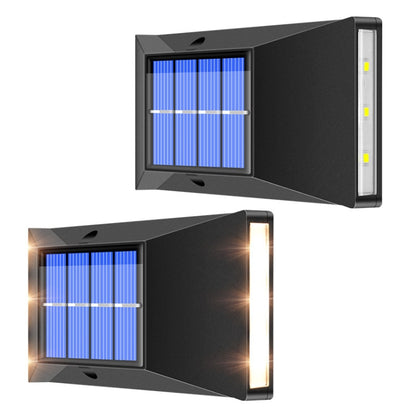 โคมไฟติดผนังพลังงานแสงอาทิตย์กันน้ำตกแต่งกลางแจ้ง, Spec:, 6 LEDs White Light, 6 LEDs Warm Light