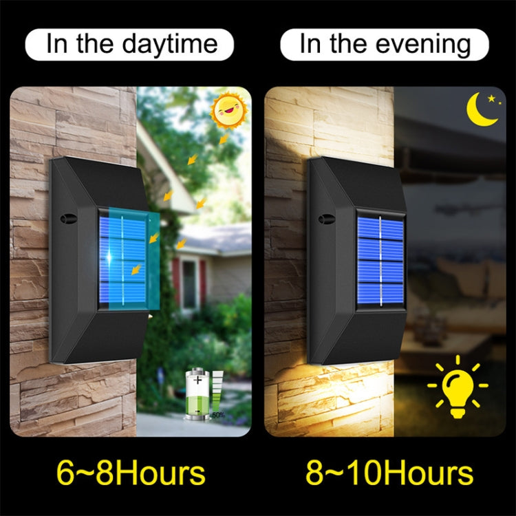 โคมไฟติดผนังพลังงานแสงอาทิตย์กันน้ำตกแต่งกลางแจ้ง, Spec:, 6 LEDs White Light, 6 LEDs Warm Light