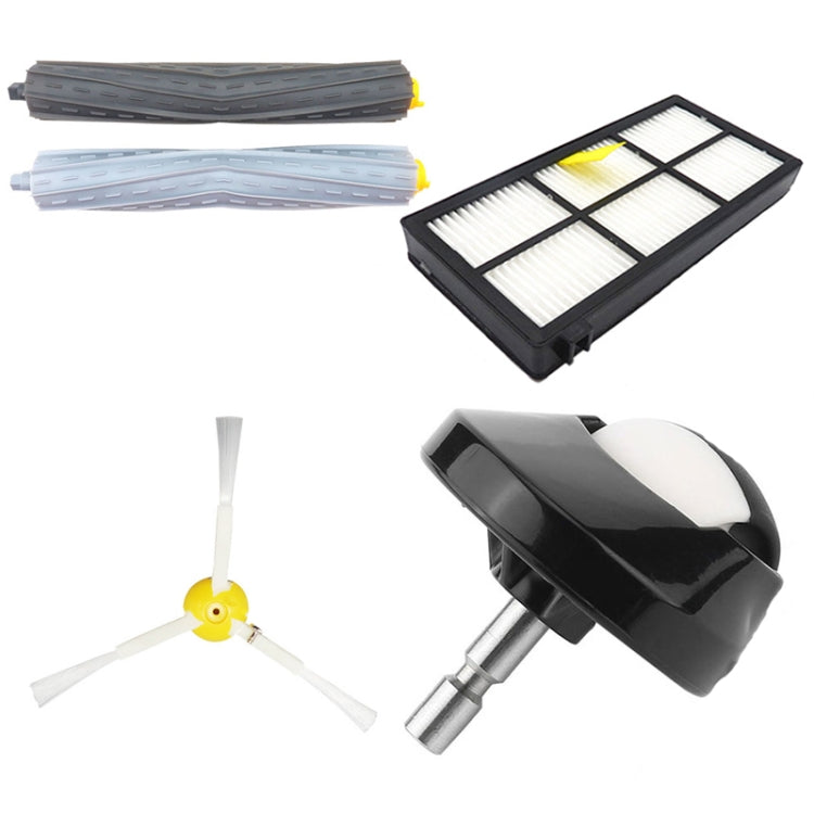 อุปกรณ์เสริมหุ่นยนต์กวาด XR319 สำหรับ IRobot 8 Series / 9 Series, 1 Pair Main Brush, 10 PCS Side Brush, 5 PCS Filter, 2 PCS Steering Wheel