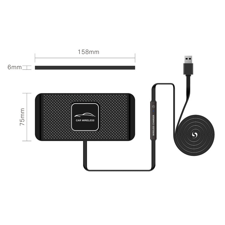 C1 15W Car Anti-Skid Mat Wireless Charger, C1 1m Cable