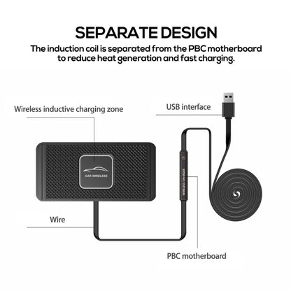 C1 15W Car Anti-Skid Mat Wireless Charger, C1 1m Cable