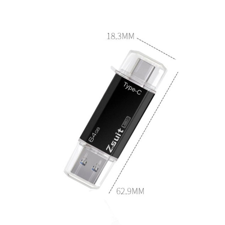 Zsuit Zstpc3 2 in 1 Type-C โทรศัพท์โลหะ U Disk, การจัดส่งสี Randon, 8GB, 16GB, 32GB, 64GB, 128GB