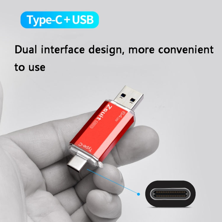Zsuit Zstpc3 2 in 1 Type-C โทรศัพท์โลหะ U Disk, การจัดส่งสี Randon, 8GB, 16GB, 32GB, 64GB, 128GB