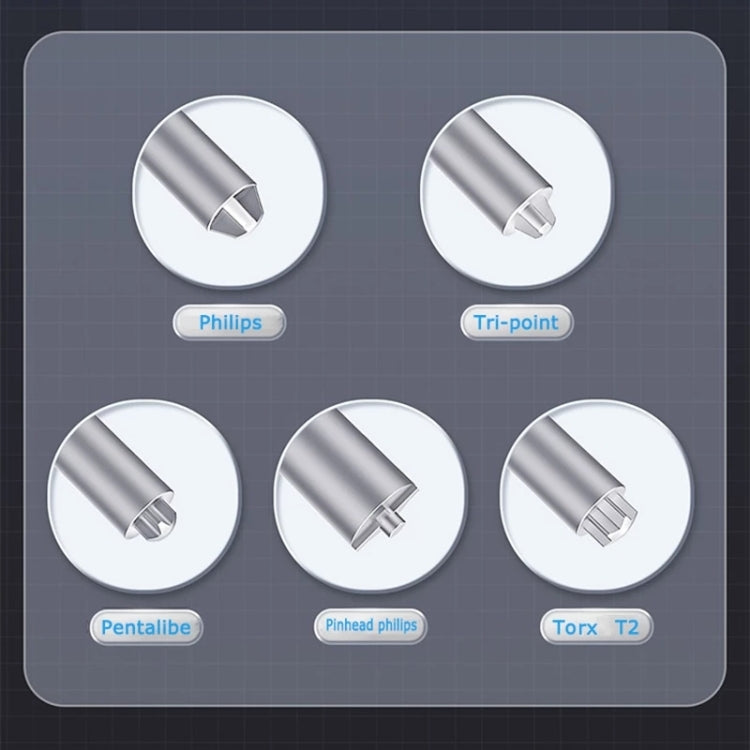 Qianli Super Tactile Grip-Type ไขควงสองตลับลูกปืนคู่เงียบแม่นยำ, Type A Phillips, Type B Tri-point, Type C Pentalibe, Type  D Pinhead Philips, Type E T2 Torx