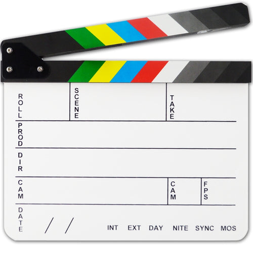 30 X 25 ซม. ภาษาอังกฤษคริลิคที่มีสีสัน Clapperboard TV Film Movie Clapper Board