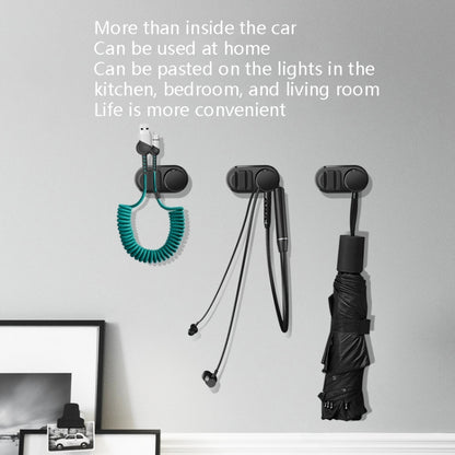 3 PCS Car Sticky Storage Data Cable Hook, สีเขียวเข้ม, Space Silver, สีดำ