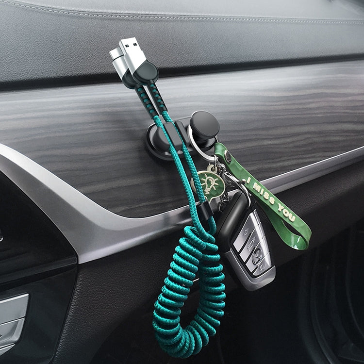 3 PCS Car Sticky Storage Data Cable Hook, สีเขียวเข้ม, Space Silver, สีดำ