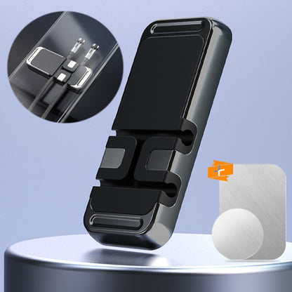 2 PCS S15 Magnetic Aluminum Alloy Bracket Data Cable Storage Sticker ที่วางโทรศัพท์ในรถยนต์