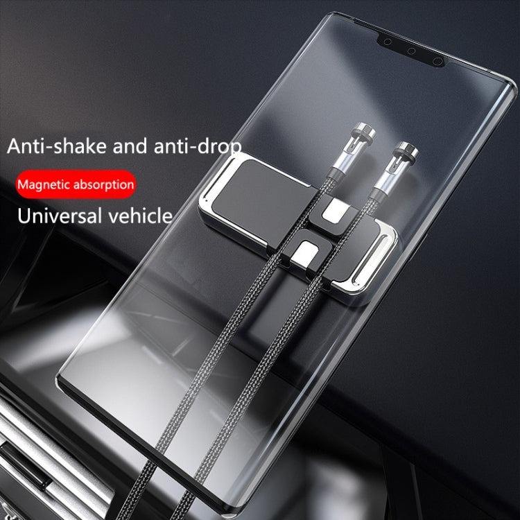 2 PCS S15 Magnetic Aluminum Alloy Bracket Data Cable Storage Sticker ที่วางโทรศัพท์ในรถยนต์
