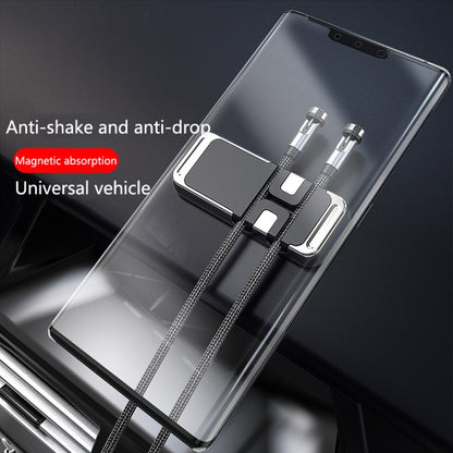 2 PCS S15 Magnetic Aluminum Alloy Bracket Data Cable Storage Sticker ที่วางโทรศัพท์ในรถยนต์
