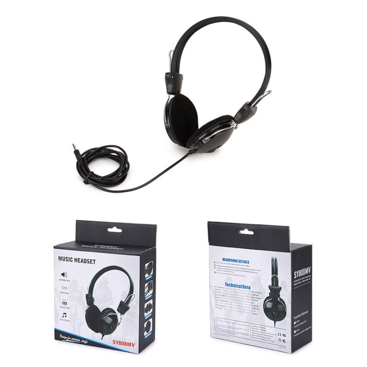 Soyto SY808MV ชุดหูฟังคอมพิวเตอร์สำนักงานระดับออนไลน์, ความยาวสายเคเบิล: 1.6 ม, Black 3.5mm, Black 6.5mm