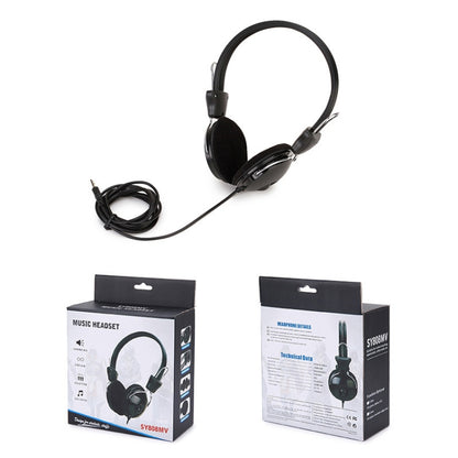 Soyto SY808MV ชุดหูฟังคอมพิวเตอร์สำนักงานระดับออนไลน์, ความยาวสายเคเบิล: 1.6 ม, Black 3.5mm, Black 6.5mm