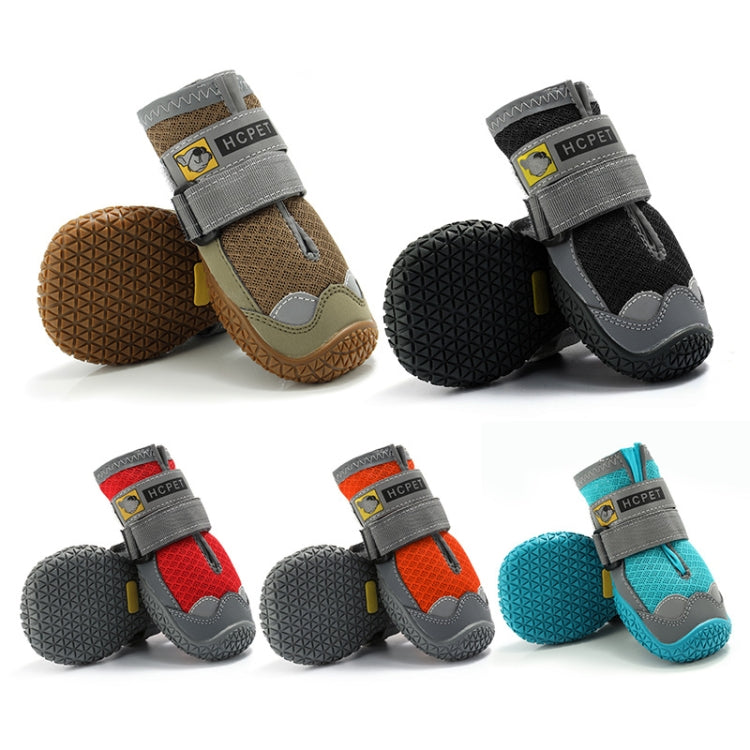 HCPET 4 ชิ้น / ชุด รองเท้าสุนัข ตาข่ายระบายอากาศ รองเท้าสุนัข, No.1 4cm, No.2 4.5cm, No.3 5cm, No.4 5.5cm, No.5 6cm, No.6 6.5cm, No.7 7cm, No.8 7.5cm