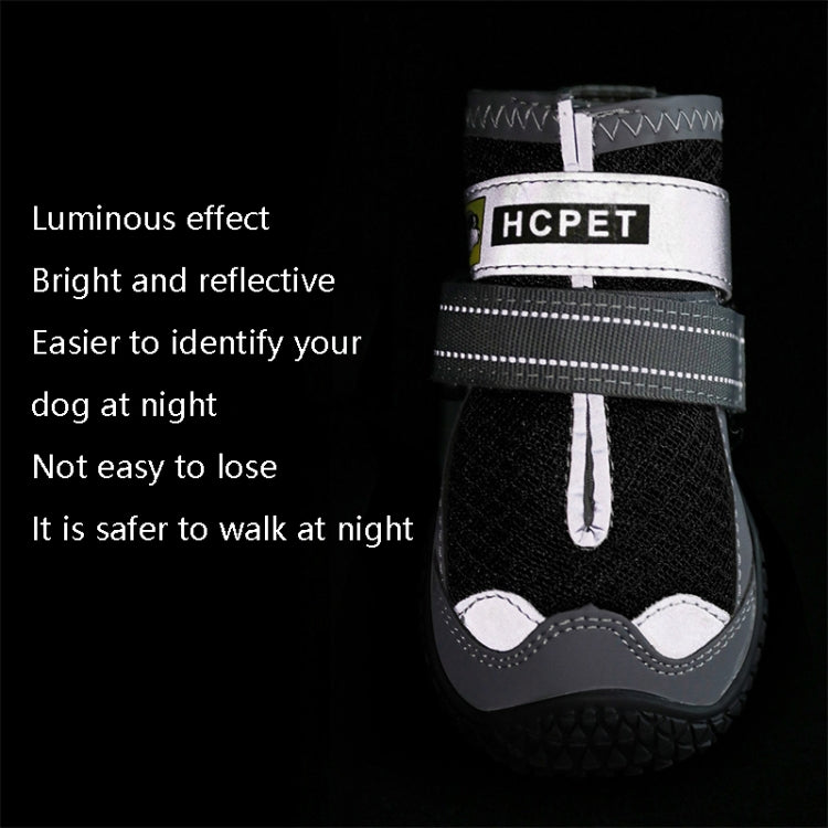HCPET 4 ชิ้น / ชุด รองเท้าสุนัข ตาข่ายระบายอากาศ รองเท้าสุนัข, No.1 4cm, No.2 4.5cm, No.3 5cm, No.4 5.5cm, No.5 6cm, No.6 6.5cm, No.7 7cm, No.8 7.5cm