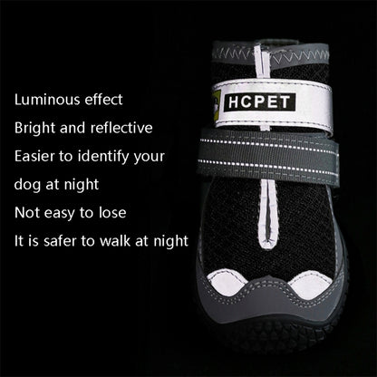 HCPET 4 ชิ้น / ชุด รองเท้าสุนัข ตาข่ายระบายอากาศ รองเท้าสุนัข, No.1 4cm, No.2 4.5cm, No.3 5cm, No.4 5.5cm, No.5 6cm, No.6 6.5cm, No.7 7cm, No.8 7.5cm